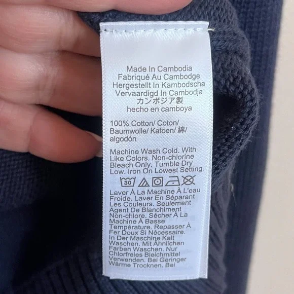 J Crew Mens Heritage Cotton V-neck Sweater Size M Blue Heritage Classic Preppy - Picture 6 of 7